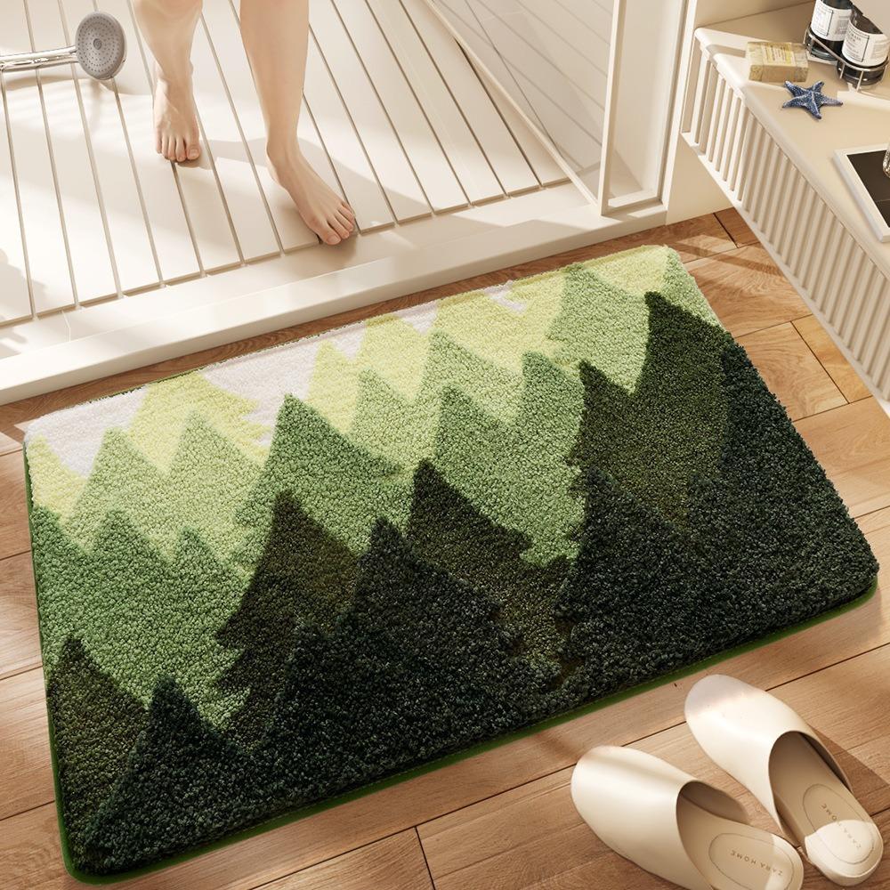 Modern Minimalist Cashmere Skin-friendly Floor Mat, Comfortable and Soft Non-slip Bathroom Floor Mat for Shower Rooms