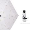 Feather Weatherproof Three-Fold Automatic Umbrella with Creative Black Glue Sunscreen Parasol.