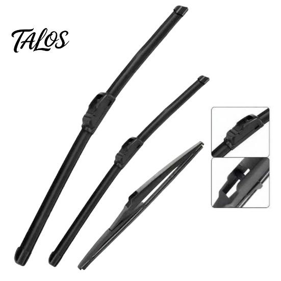 High Performance Auto Wipers Wiper Blades for Kia Rio 3 UB 2011-2017, 26"+16"+11" Beamless Front Rear Seamless Fit Curved Glass Full Set, Quiet