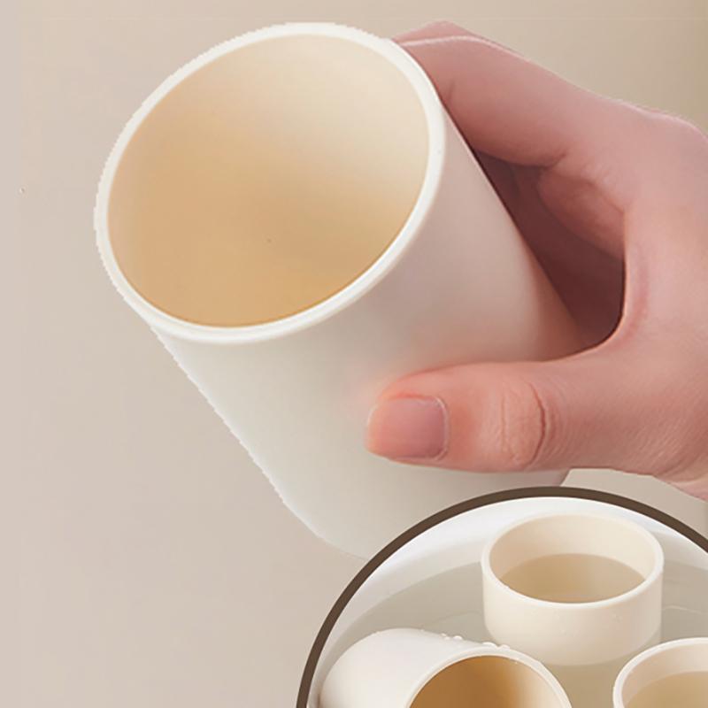 Toothbrush Toothpaste Storage Rack 4 Grid Multiple People No Punching Required Wall Mounted Family Gargle Cup Toilet Supplies