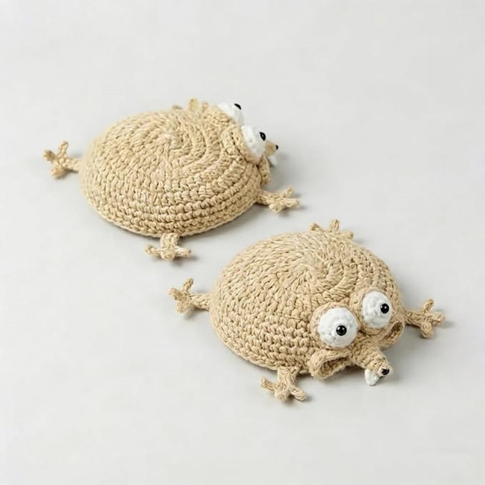 Lustige gehäkelte Eichhörnchen-Untersetzer, Lustiger gewebter Untersetzer, Niedliche Tassenunterlage in Eichhörnchenform, Niedliche gestrickte Schreibtisch-Accessoires