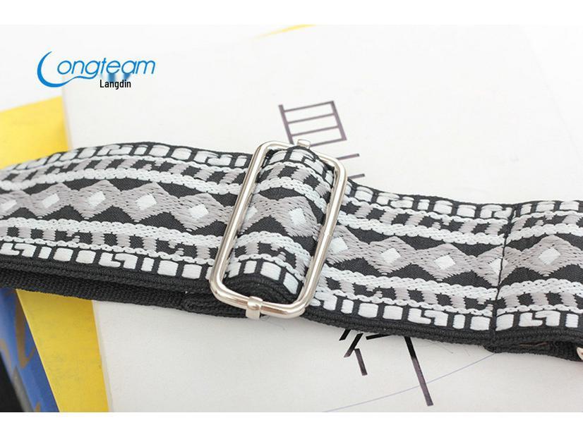 Ethnic Style Embroidered Guitar Crossbody Shoulder Strap for Acoustic and Electric Guitars.