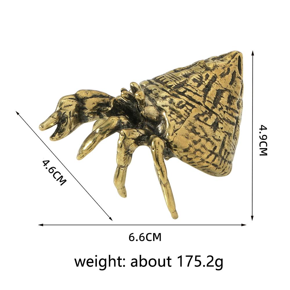 Brass Hermit Crab Figurines Deskdecoration Retro Marine Creatures Home Decor Ornaments Copper Handicrafts