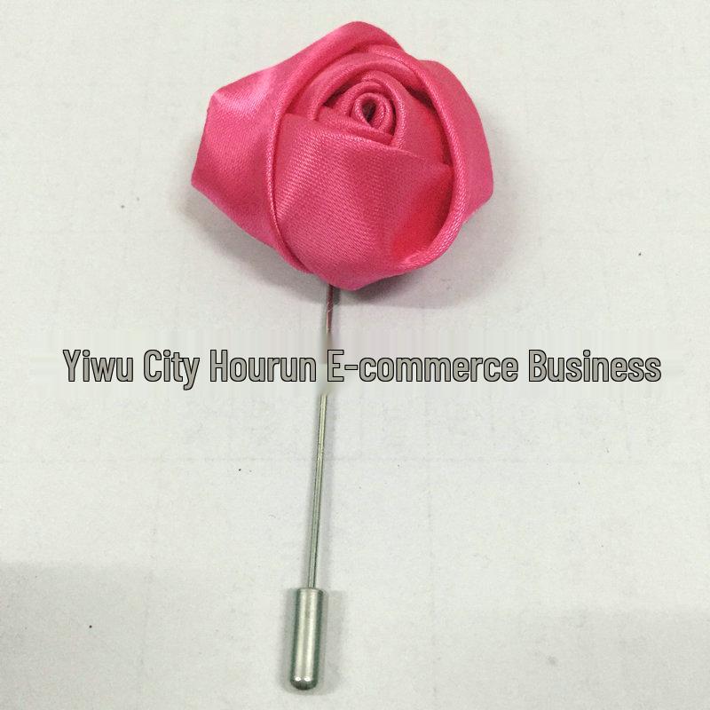 Handmade Rose Fabric Brooch: Men's Suit Accessory