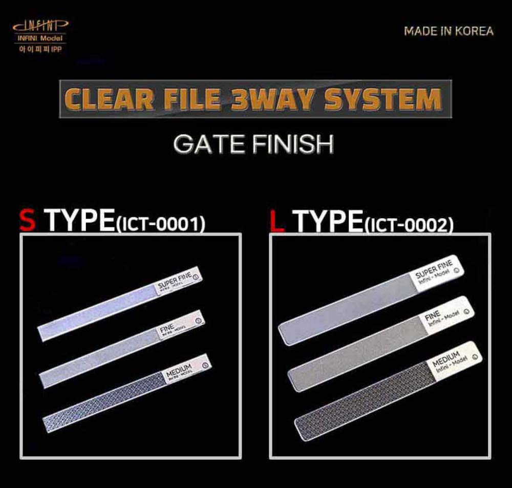 Infini Model Glass File Set (Small) 3-Piece Set for Plastic Models (ICT0001)