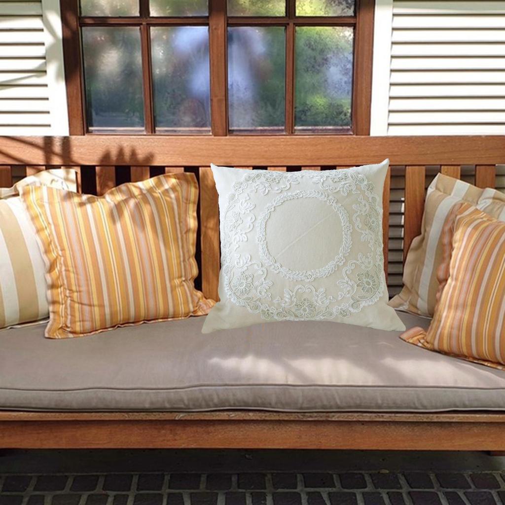 French Lace Throw Pillow 45x45cm Sofa Cushion for Chair High End Banquet