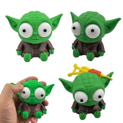 3D Yoda Figurine Funny Yoda Desktop Model Ornament Interactive Rotatable Eyes Yoda Toy