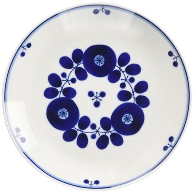 Prato Hakusan Porcelana Blue Bloom Bouquet M Cerâmica Hasami Feito no Japão Aprox.. 19,5 cm