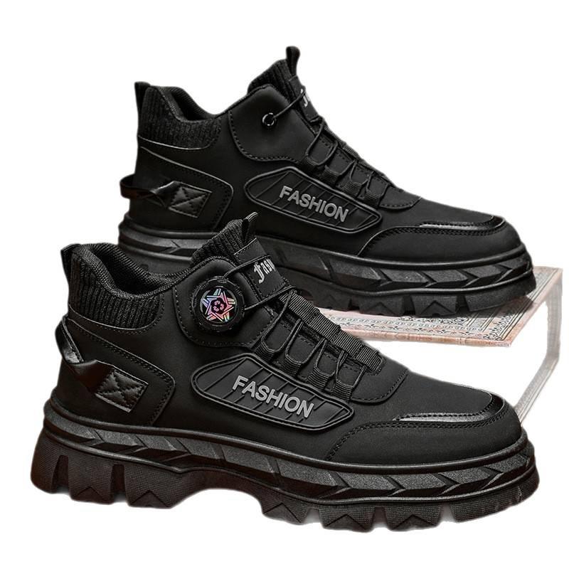 2025 Autumn Men's Shoes New High-top Martin Boots Men's British Retro Platform Tooling Shoes Casual Short Boots