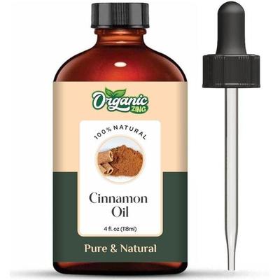 Organic Zing Cinnamon (Cinnamomum Verum) Oil | Pure & Natural Essential Oil for Skincare, Aroma & Diffuser - 118ml/3.99fl Oz