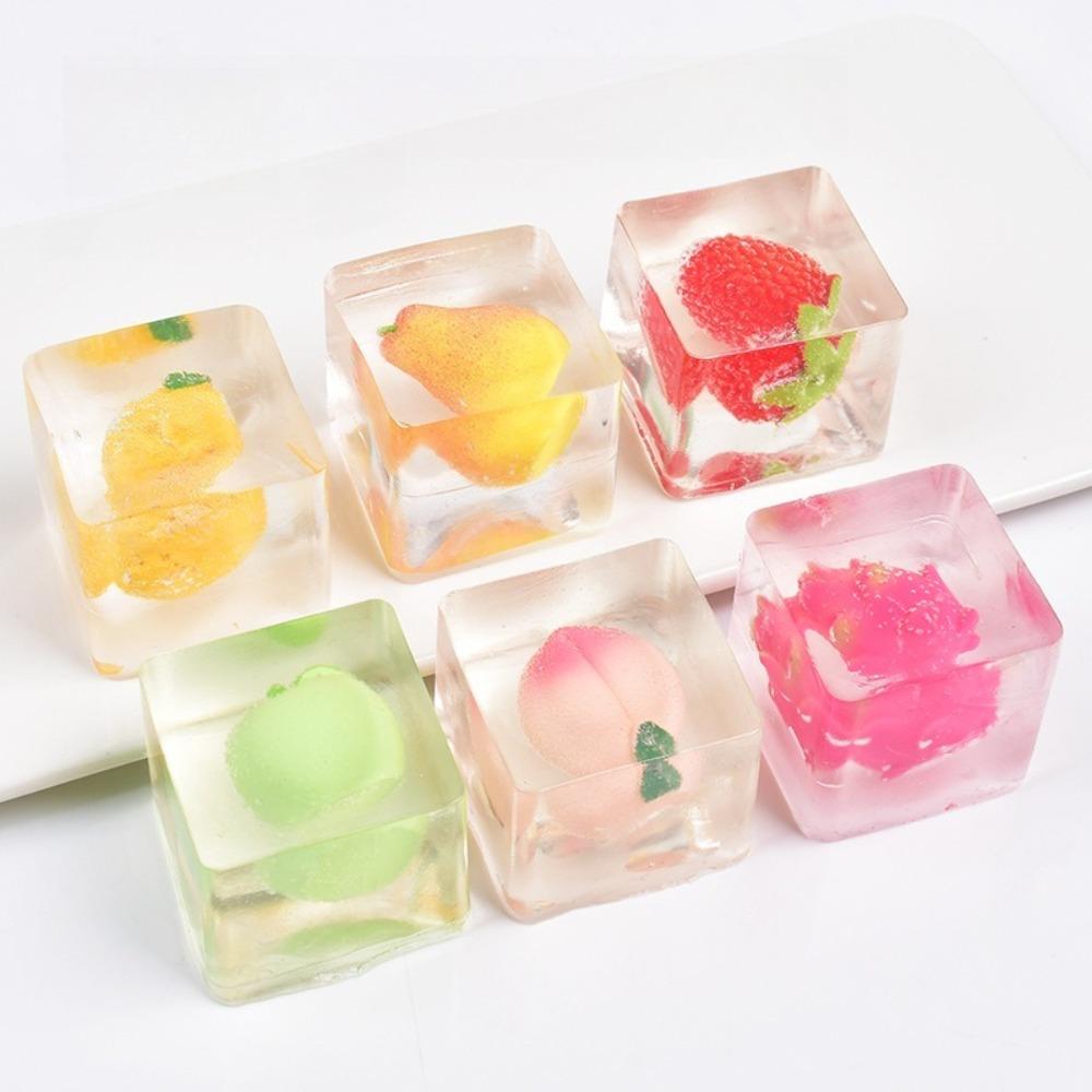 Transparante Fruitijsblokje Squishy Hanger Speelgoed Stressverlichting Tas Ornament Accessoire
