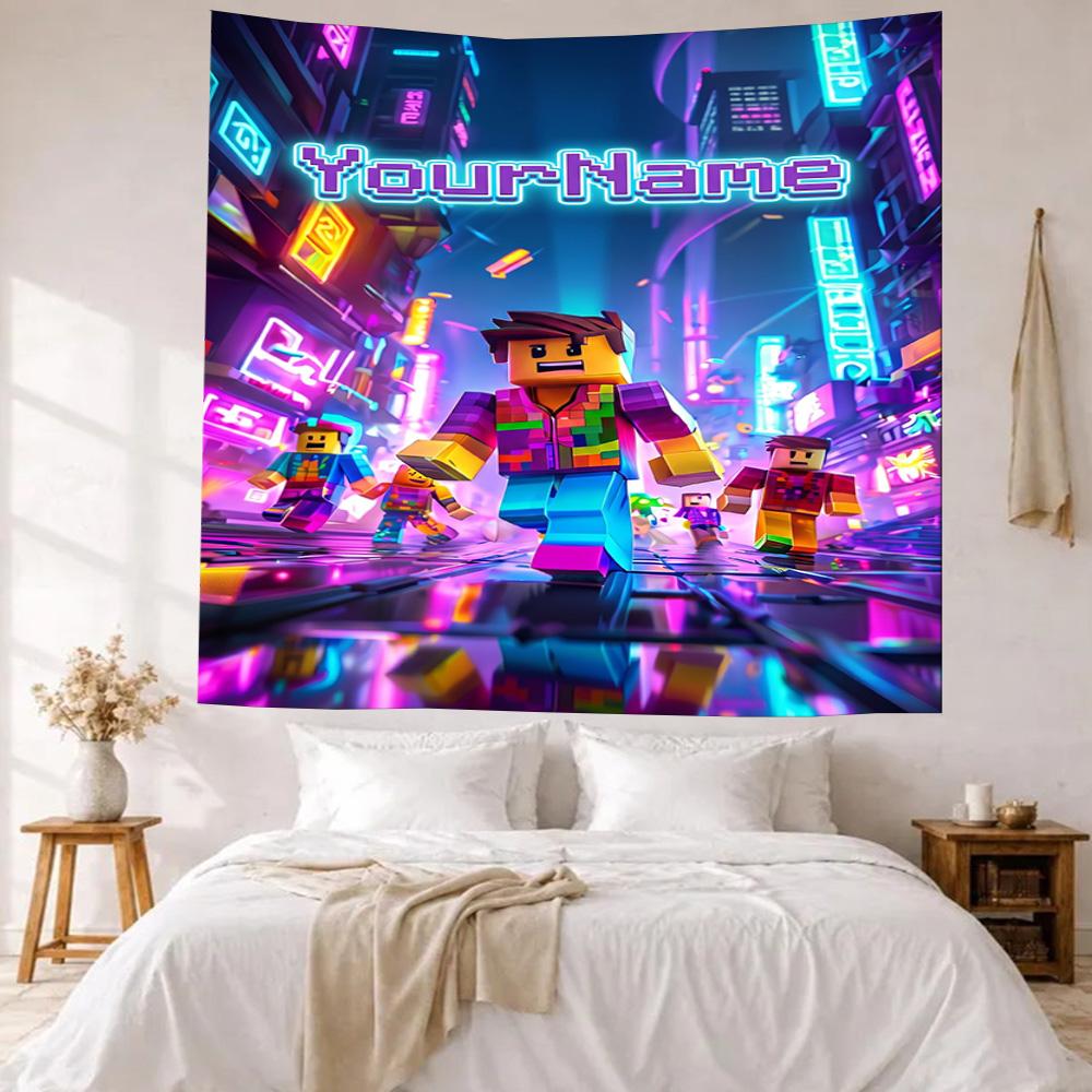 Roblox Vlastní Vaše Jméno Nástěnná Dekorace Gobelín Umění Pro Památku Domácího Mazlíčka Narozeniny Svatba Pozadí Rodinný Dárek