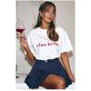 Summer Retro Ins Street Clothing Ladies Printed Tshirts Fashionable Cotton Loose Y2k Casual Oneck Hiphop Halfsleeved Tops