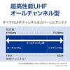 SUN (Sandenshi) Digital Terrestrial UHF Antenna, Indoor/Outdoor Use, Built-in Booster, High-End Model, White, SDA-5-2-S, 75 x 275 x 125 mm