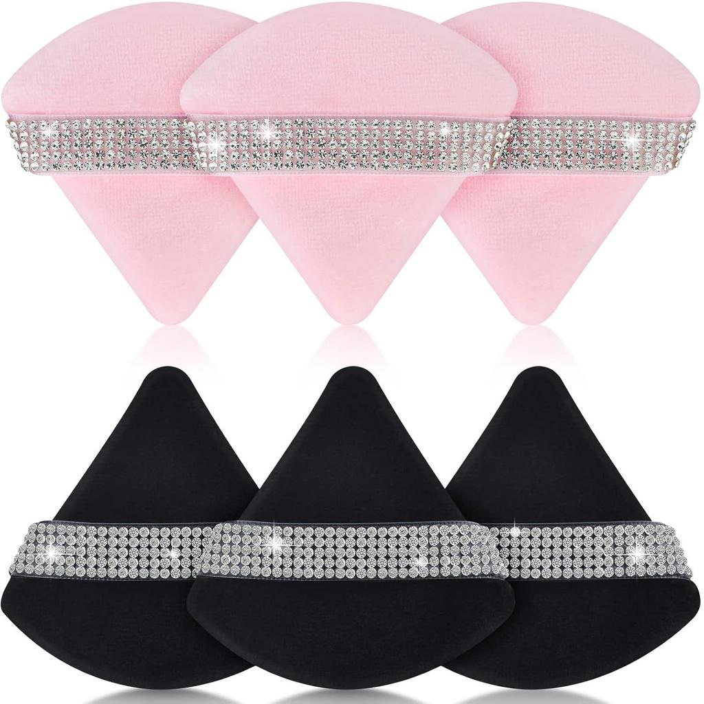 Diamantbelegde Driehoekige Poederdons  Kristalfluweel Driehoekige Poederdons  Make-up Losse Poederdons Make-up Handhaak Poederdons  Beginner