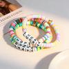 Trendy Teen DIY Friendship Bracelet: Colorful Adjustable Polymer Clay with Sweet Letter Charms