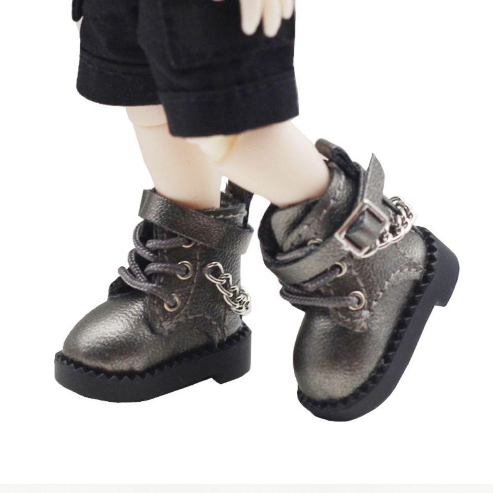 1 Pair Mini OB11 Doll Shoes Chain Boots 1/12 Bjd Doll Shoes Cute Bjd Doll Chain Shoes  Kids Gifts