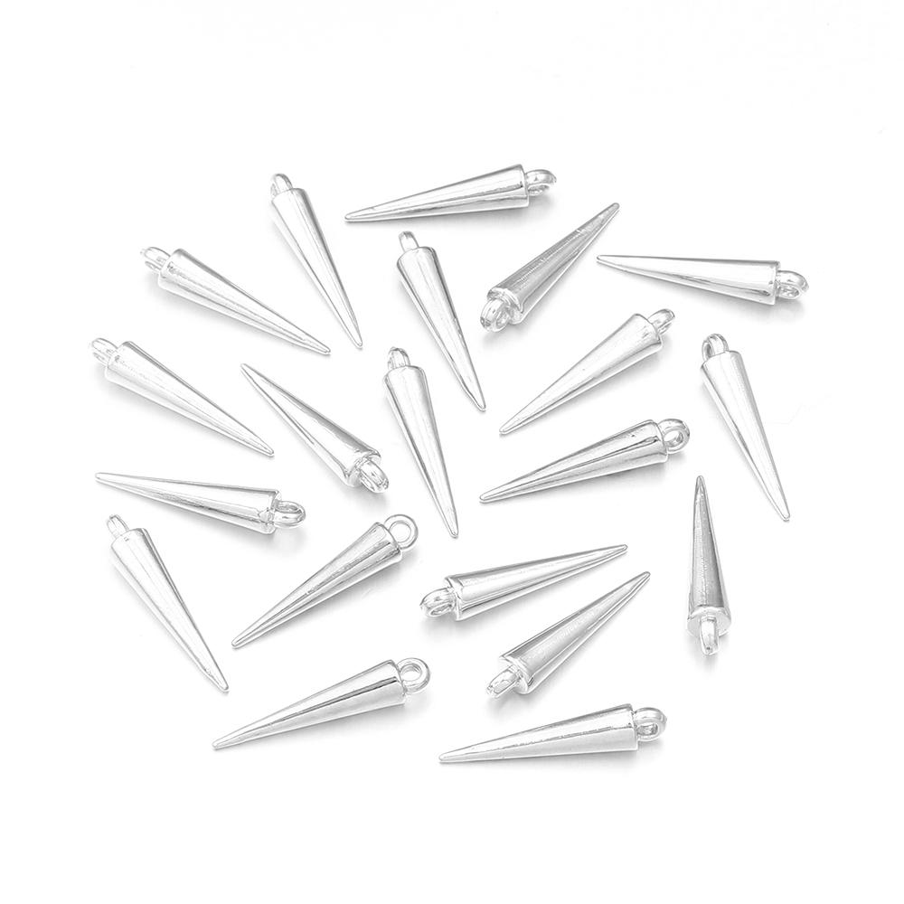 50-200pcs/lot CCB Cone Shape Charms Pendants Plastic Charms Beads For Jewelry Making DIY Bracelets Necklace Earrings Accessories