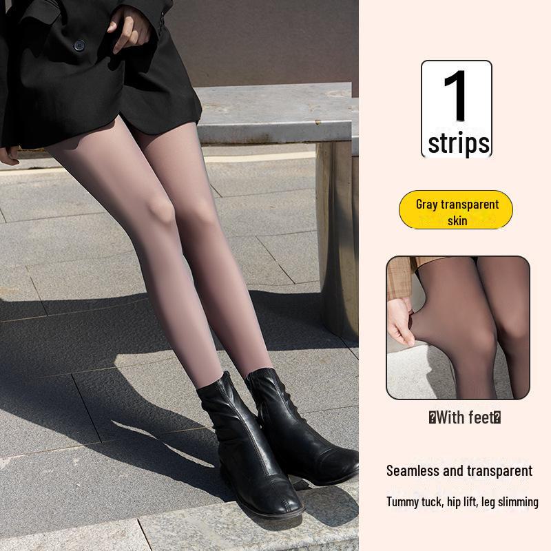 Женские бархатные колготки телесного цвета на осень и зиму : Двухслойные утолщенные водоотталкивающие чулки 80D Velvet 15-25°C