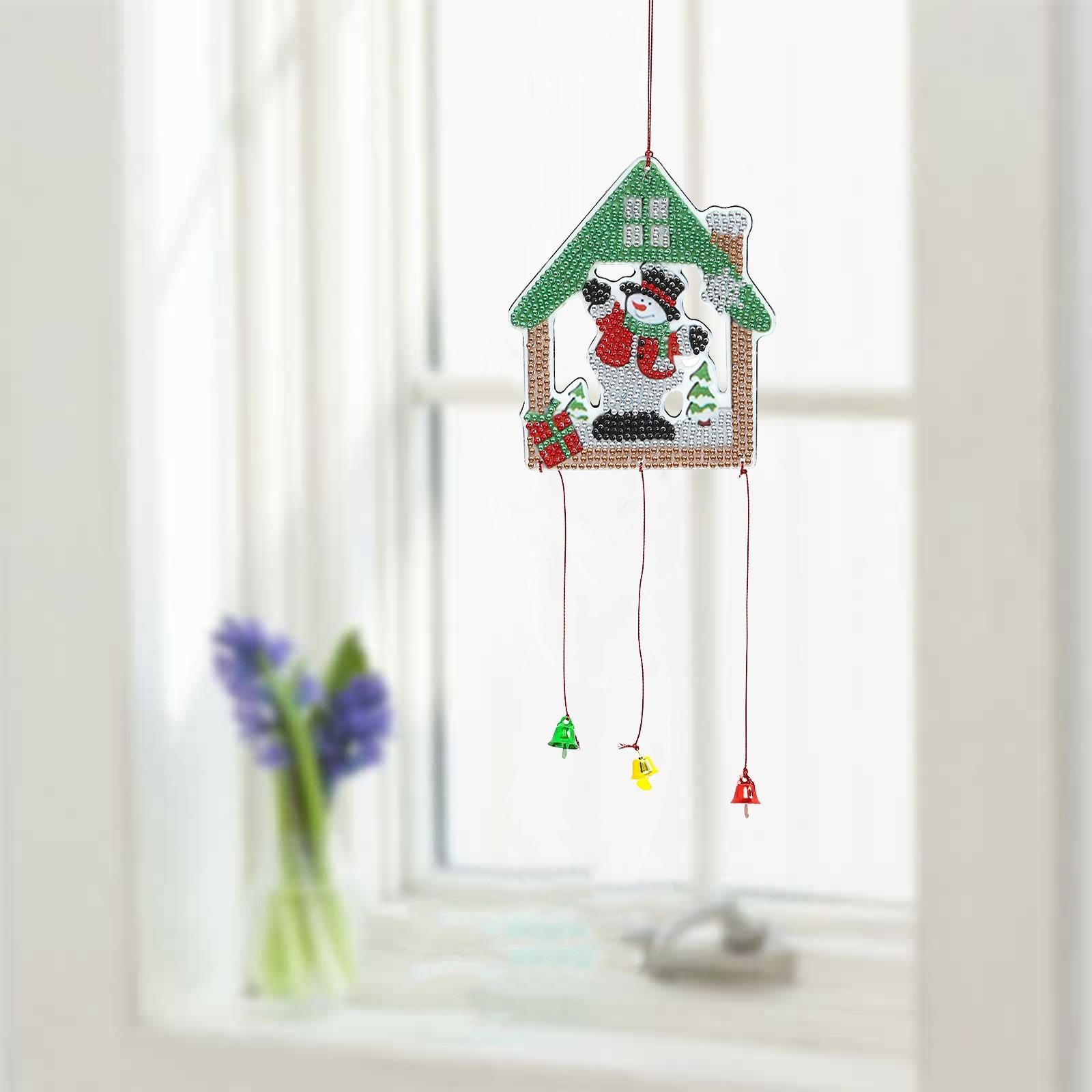 

5d Diy Рождественский перезвон ветра, окно, дверь, украшение, подвеска