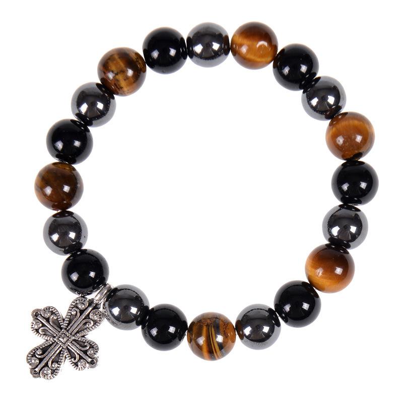 JYL TS Bracelet Cross  Elastic Beaded Invokes Faith & Guardian Energy