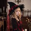 Pearl Yarn Lolita Witch Hat Bow Ribbon Cosplay Accessories Party Props Pointed Mage Hat  Role Play