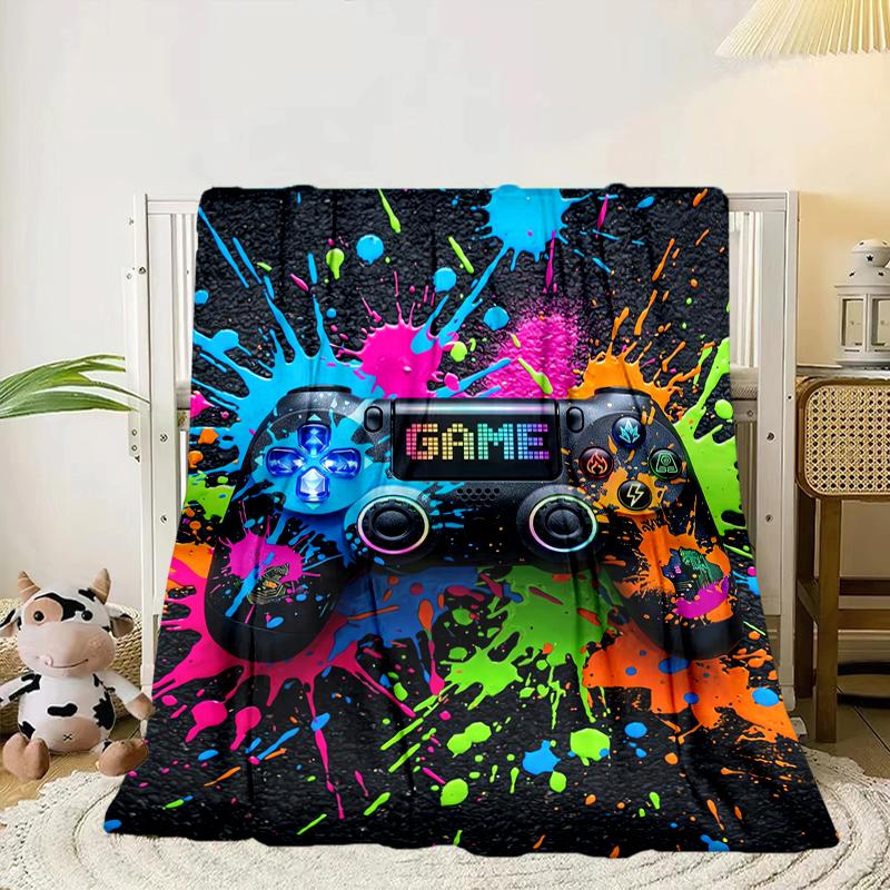 Colorful Gaming Adventure Blanket Flannel Blanket for Bed, Sofa, Camping, Hiking, Picnic Essentials, Gift for Family Fan Gifts