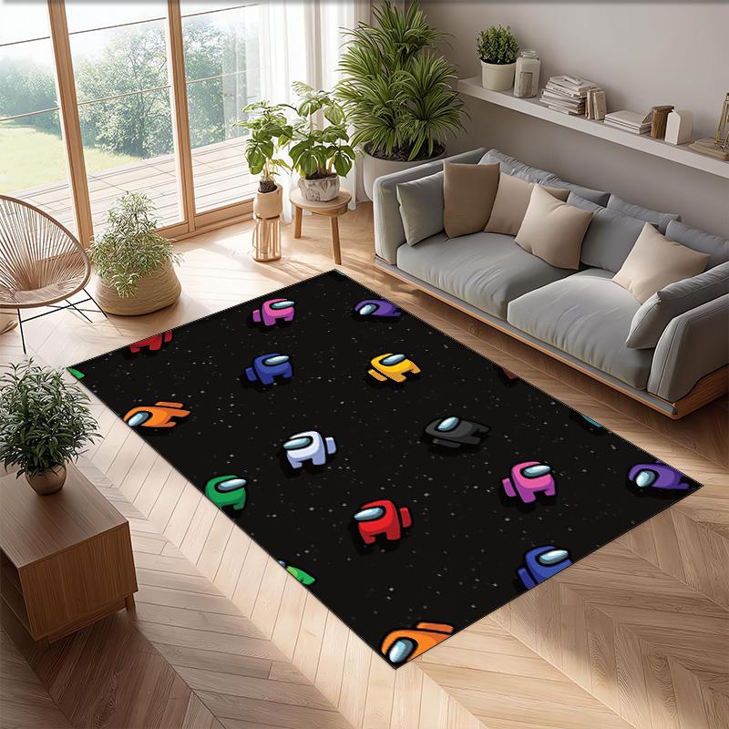 Among Us Crystal Velvet Rug, Soft Anti‑Slip Crystal Velvet Carpet for Living Room Bedroom Home Decor