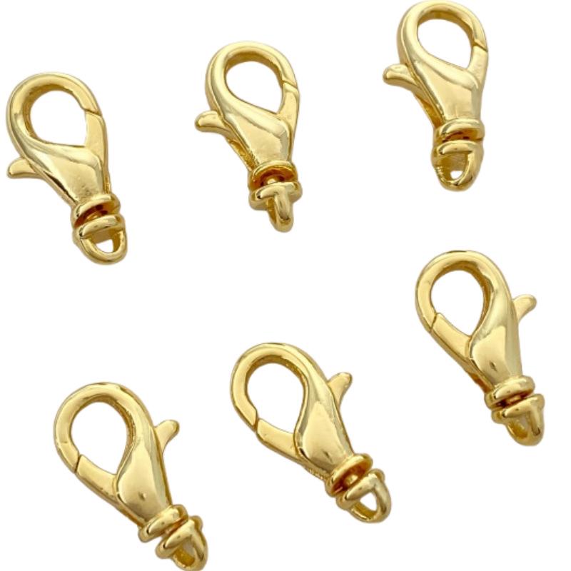 Rotating Copper & 14K Gold-Plated Heart Lobster Clasp for Long-Lasting Color in Necklace & Bracelet Jewelry