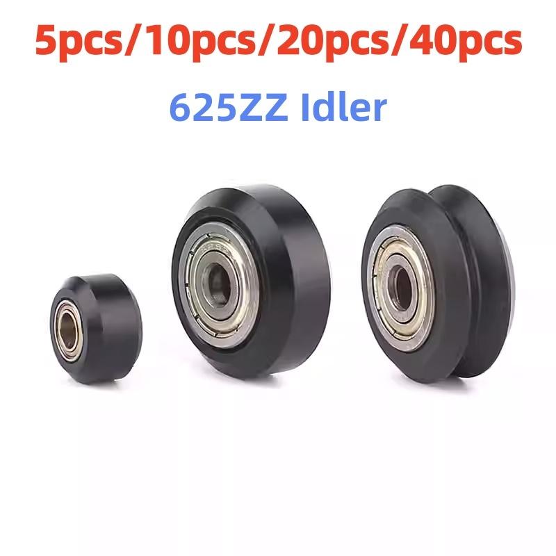 5/10/20 PCS Roue CNC POM Poulie POM Avec Roulement 625ZZ Roue Dentée Ronde Passive Roue Perlin pour Profil Ender 3 CR10