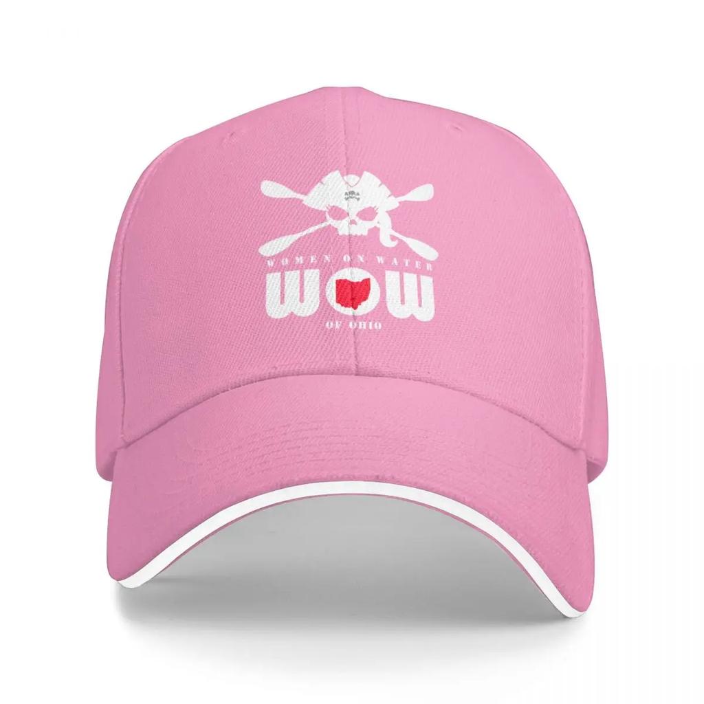WOW  Alternative Logo In White for Dark Apparel Baseball Cap Mens Big Size Hat Mountaineering For Women Mens