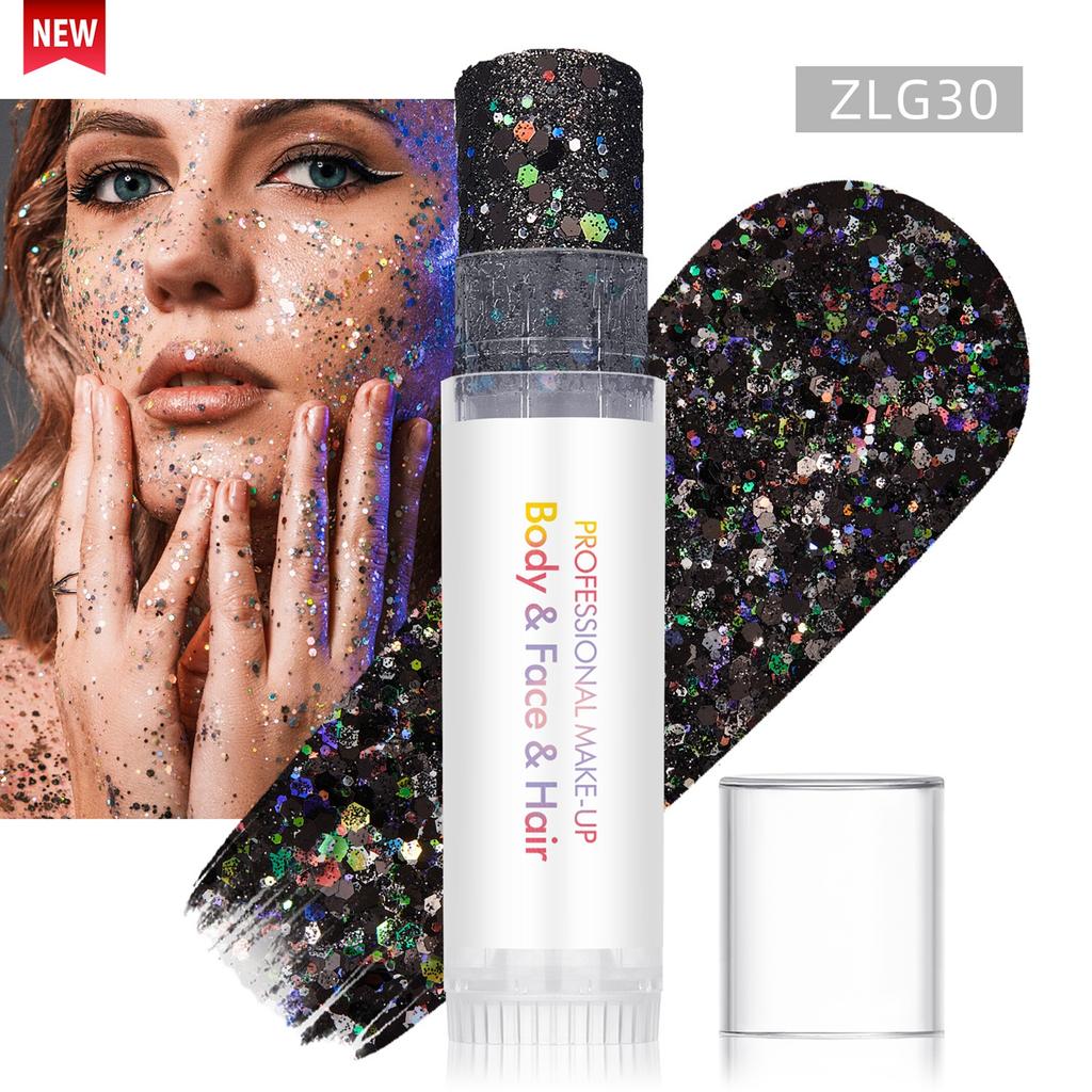 Stick Glitter Corpo, Pittura Facciale, Gel Paillettes, Trucco Sirena, Carnevale Festival Musicale, Capelli, Ombretto, Trucco.