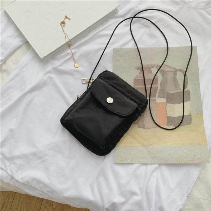 One-shoulder Small Messenger Bag, Women's High-end Small Square Bag, Casual Women's Fanny Bag, Mini Nylon Mobile Phone Bag.