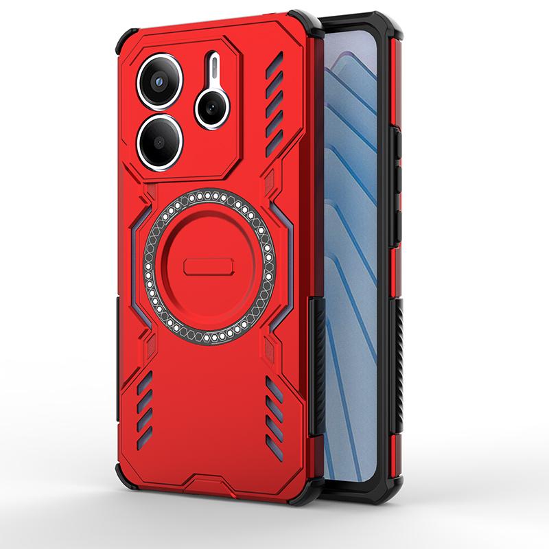 

Магнитный чехол для Xiaomi Redmi Note 14 5G Чехол Redmi Note 14 5G Capas Задняя адсорбция Беспроводная зарядка Fundas Redmi Note 14 5G Redmi Note 14 5G (Global) красный