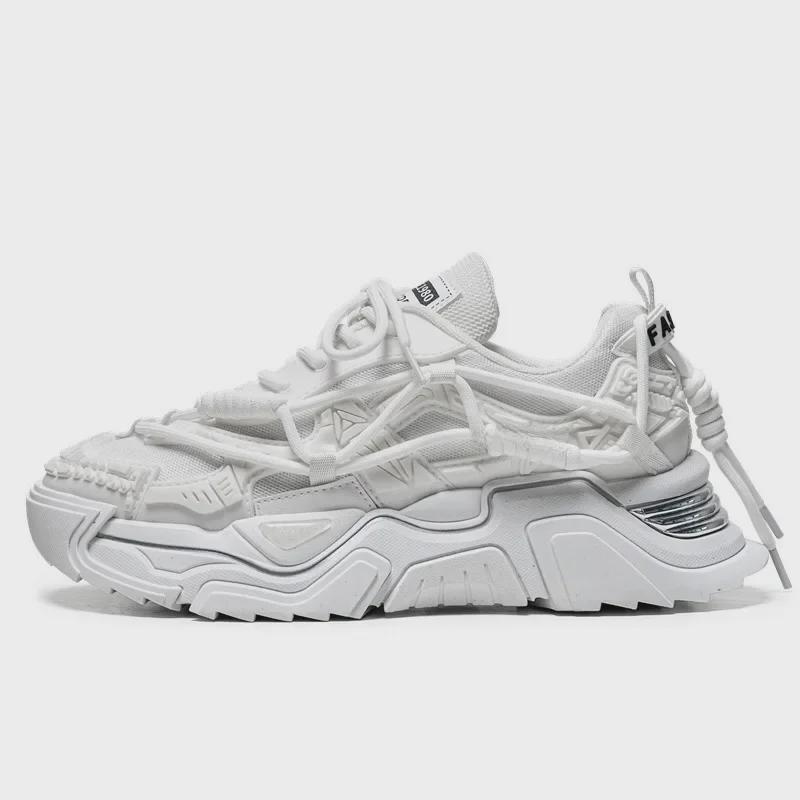 

Мужские однотонные кроссовки на шнуровке и платформе для активного отдыха 43