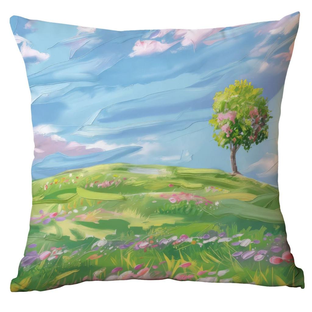 New Bedroom Decoration Oil Painting Watercolor Landscape Pillowcase Summer Home Sofa Cushion Pillowcase