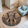 Sacred Elephant Pattern Round rug,Carpet Rug for Living Room Bedroom Sofa Playroom Decor,Non-slip Floor Mat,Holiday Gifts and Birthday Gifts