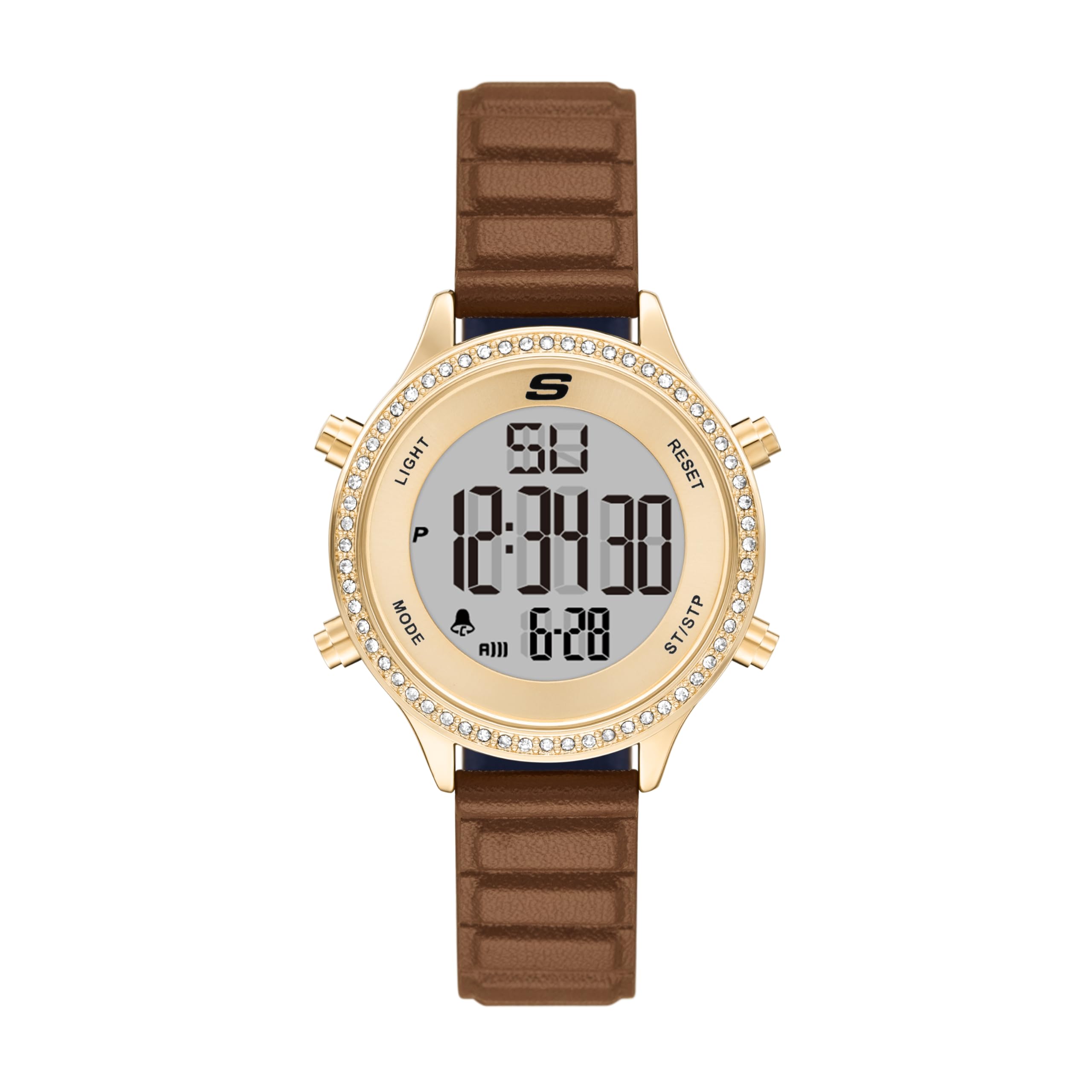 Skechers Aliso Digital Brown Polyurethane SR6343 Women s Watch,
