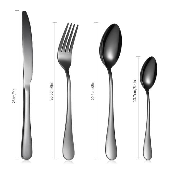 24Pcs Stainless Steel Cutlery Set Dinnerware Ks Spoons Home Kitchen Tableware