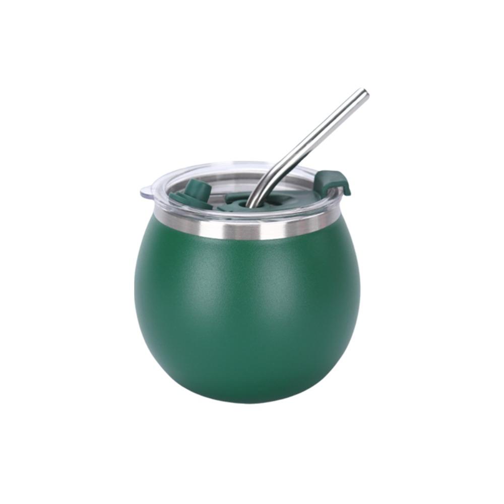 with Straw and Lid Argentine Yerba Mate Cup Double Wall Insulated Cups Portable Egg Cup Office