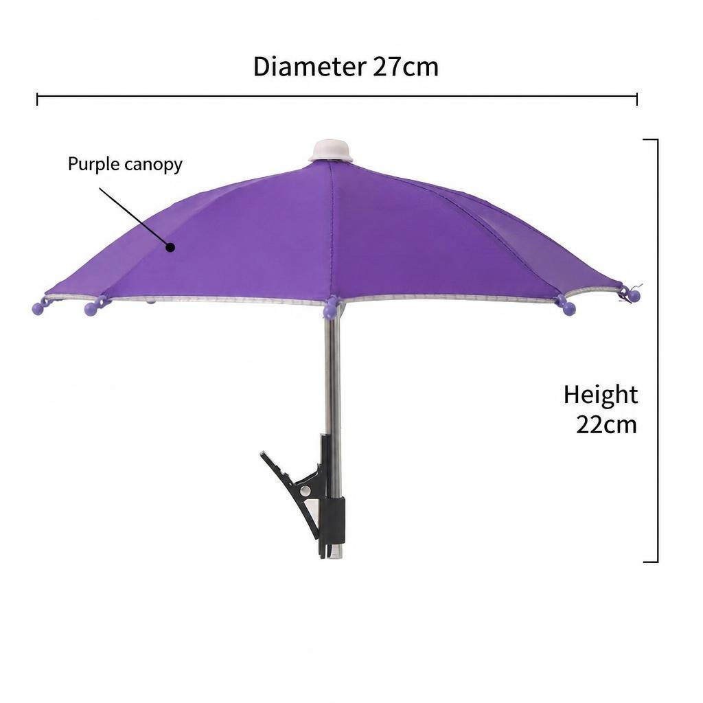 Mini Handless Umbrella Car Mobile Phone Parasol Cute Toy Umbrella with Its Own Clip Advertising Logo Customization