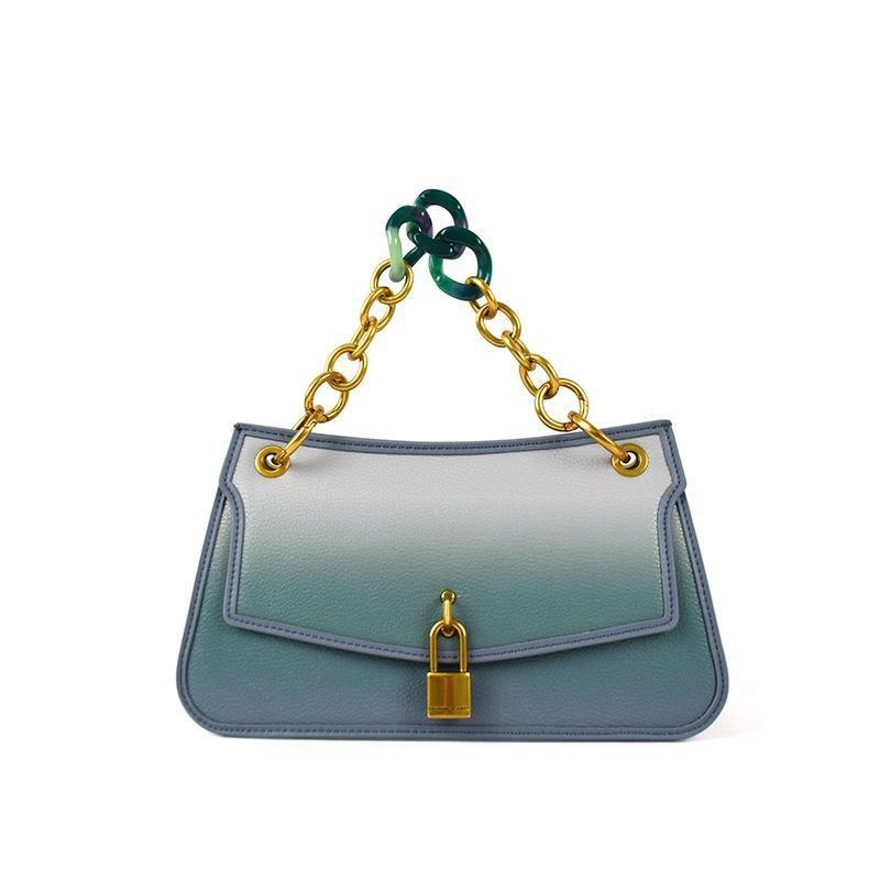 

Гуанчжоу сумка через плечо замена кожаные изделия постепенное изменение цвета кроссбоди ручная носка цепочка сумка ручная сумка подмышечная сумка женская