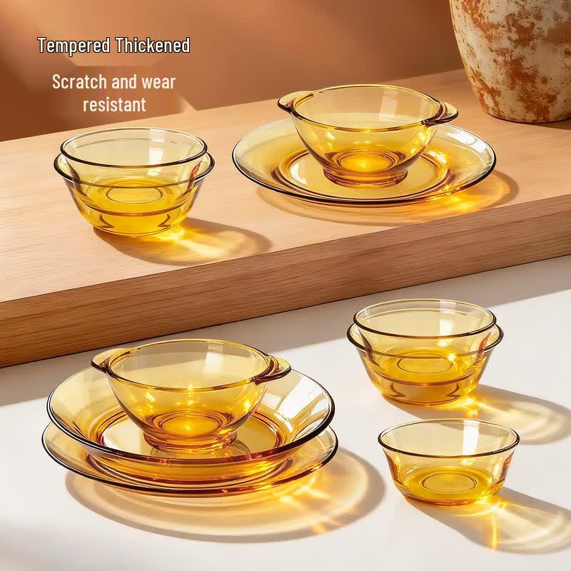 QINGPINGGUO Heat-Resistant Glass Deep Bowls
