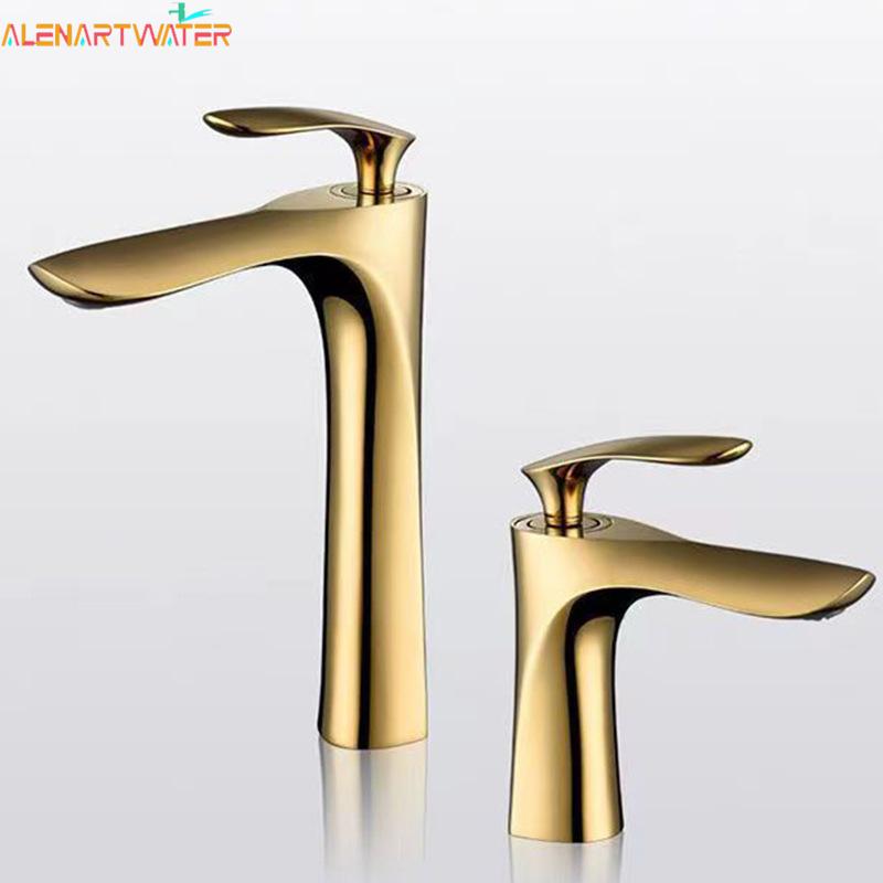 Golden Maple Leaf Basin Faucet For Hot And Cold Household Use Raised Washbasin Washbasin Countertop Basin Single Hole Faucet