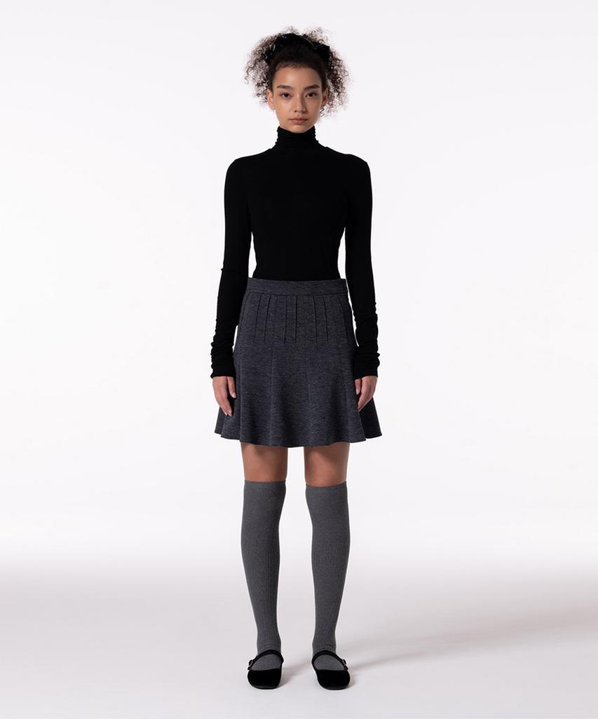 Make A Toast Section Knit Flare Skirt Mbcfsk001Gr