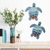 Wooden Beach Wall Art Vintage Sea Turtle Duck Bird Wall Decor Rustic Farmhouse Coastal Ocean Hanging Ornament for Living Room Bedroom