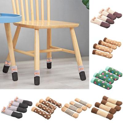 4Pcs New Elastic Furniture Socks Thickened Non Slip Knitted Socks Wear-resistant Anti Scratch Chair Leg Feet Covers Home