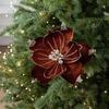 New 22cm Xmas Tree Pendant Magnolia Flower DIY Xmas Tree Charm Simulation Christmas Supplies Merry Christmas