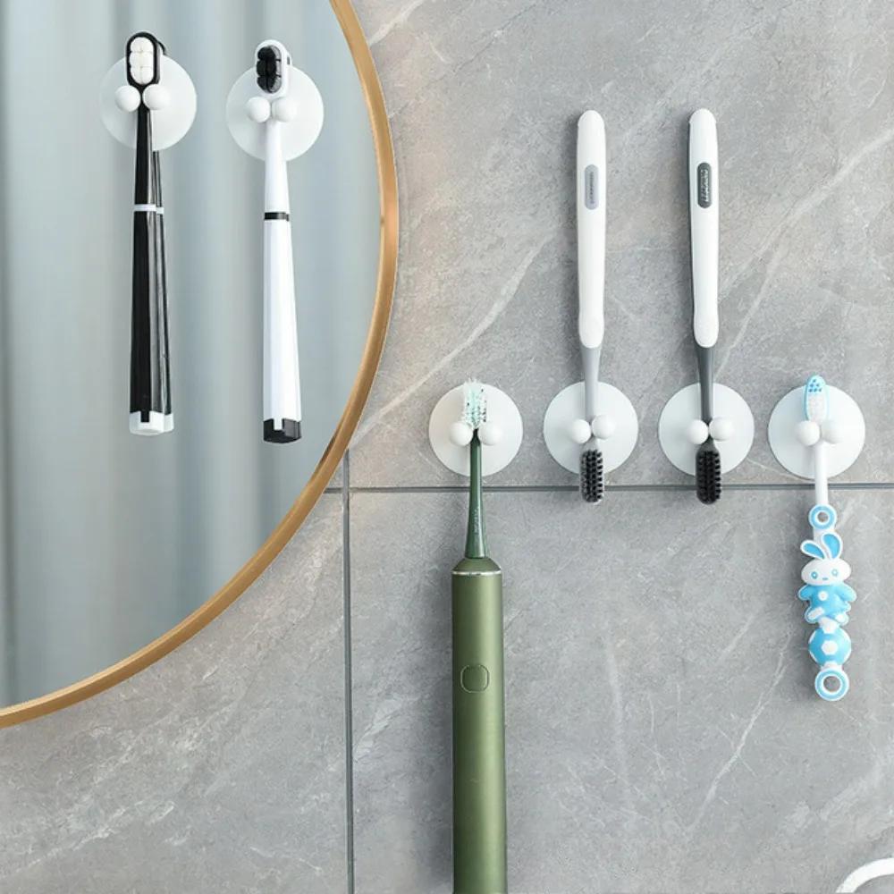 2PCS Toothbrush Suction Cup Wall Mounted Suction Cup Electric Toothbrush Holder No-hole Storage Rack Suction Cup Hooks Shelf