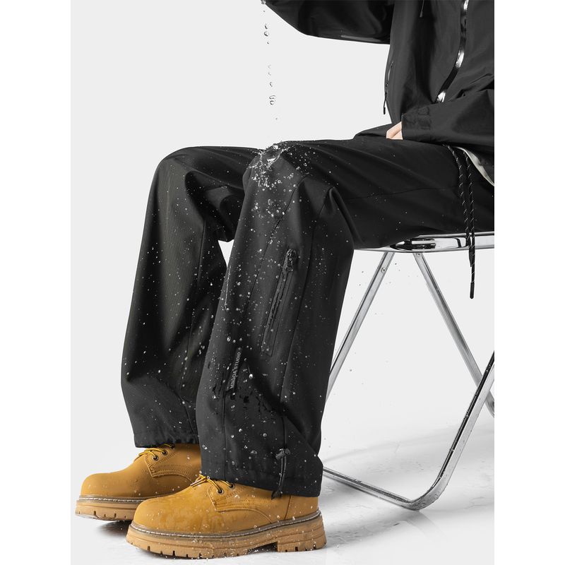 Hip-Hop Outdoor Sports Waterproof Hiking Pants for Men and Women, Winter Fleece-Lined Thickened Trendy Brand Versatile Straight-Leg Casual Long Pants